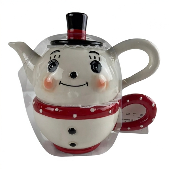 NEW Johanna Parker Snowman Teapot and Mug - Picture 1 of 3
